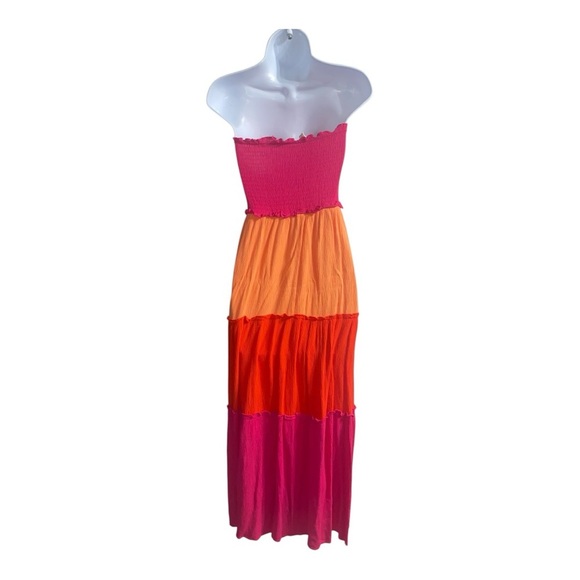 Color block strapless maxi dress - Picture 3 of 7